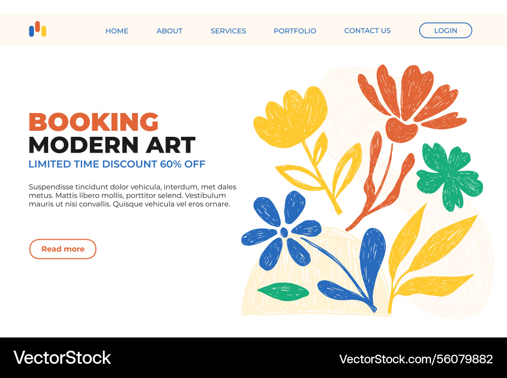Creative website landing page ui template Creative website landing page ui template Vector Image