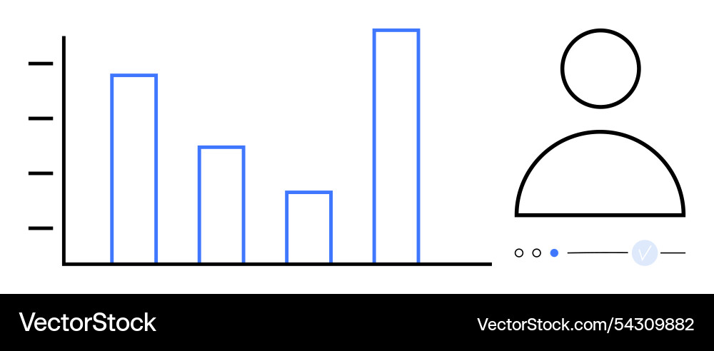 Data analysis with bar chart and user profile Data analysis with bar chart and user profile Vector Image