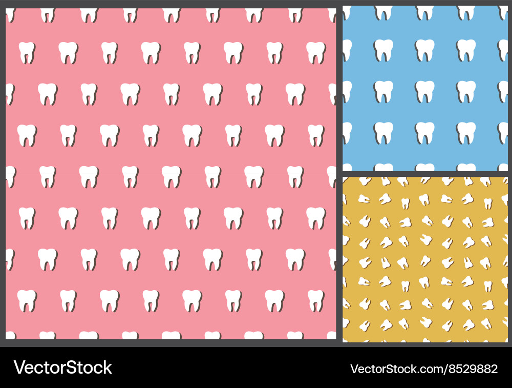 Dental Tooth Seamless Pattern Royalty Free Vector Image