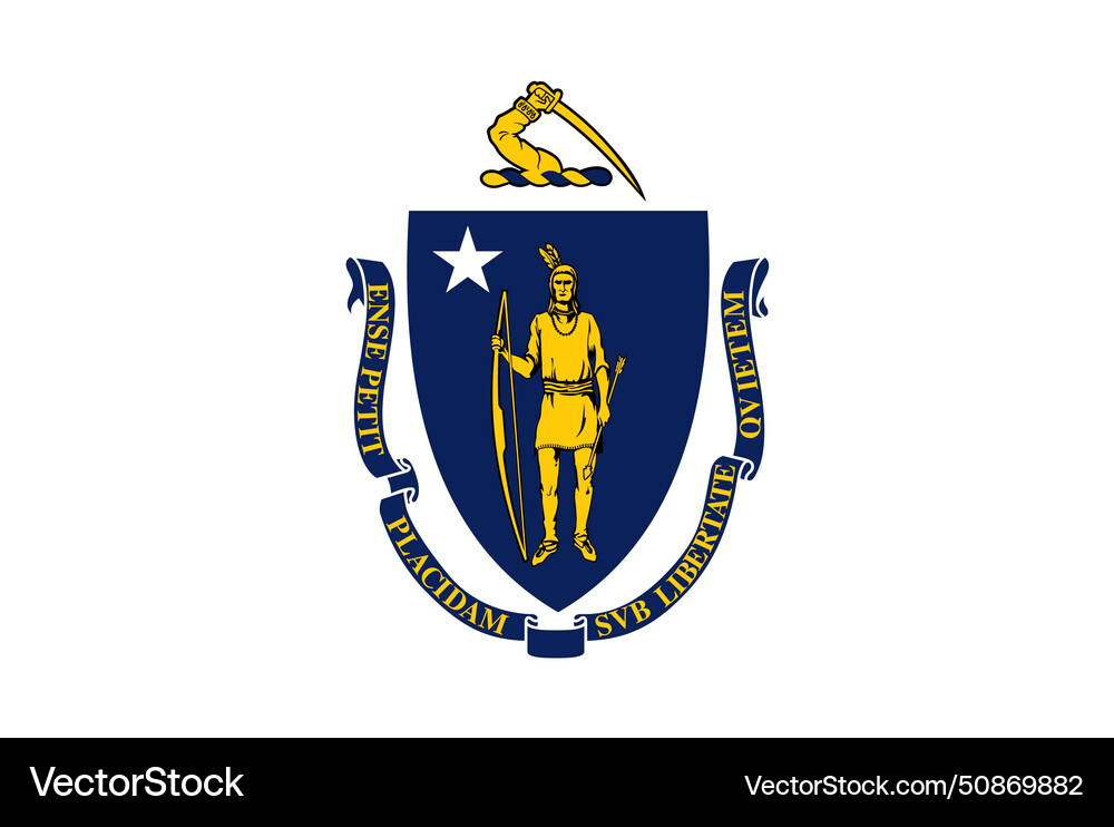 Massachusetts State Flag Vector Image
