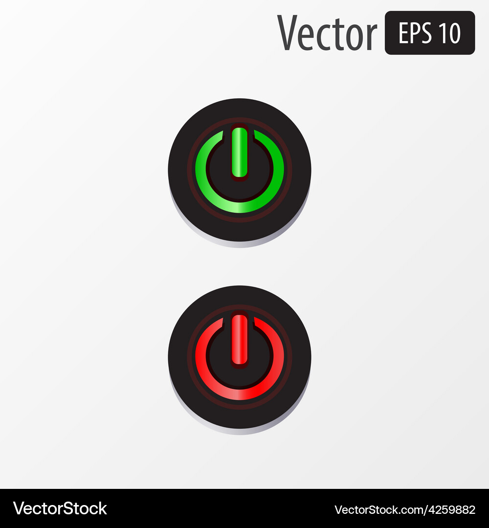 Power sphere buttons isolated Vector Image