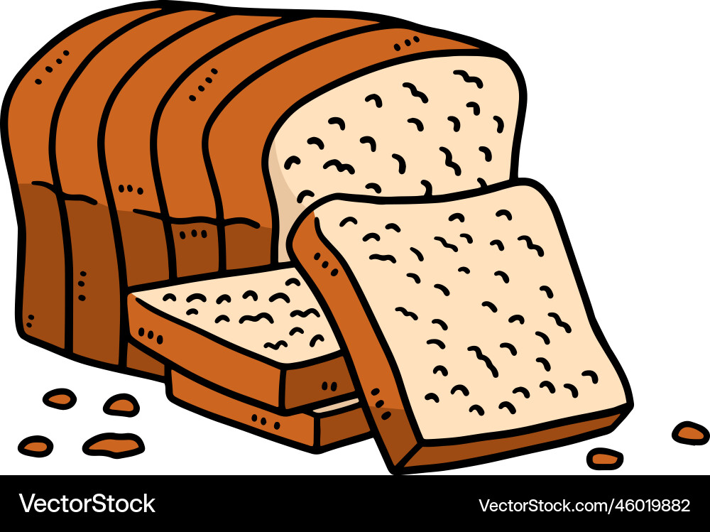Ramadan slice loaf bread cartoon colored clipart Ramadan slice loaf bread cartoon colored clipart vector image