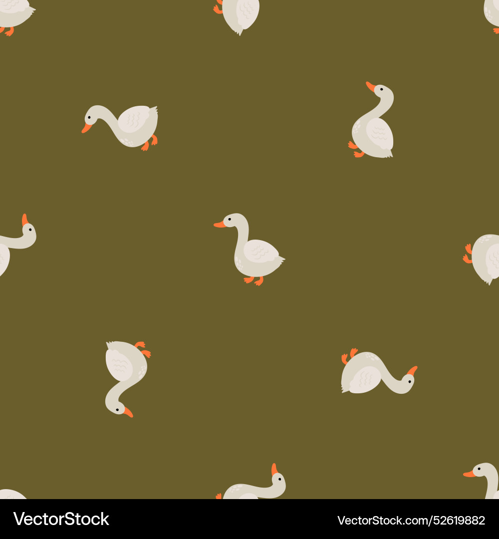 Seamless pattern with geese vector image