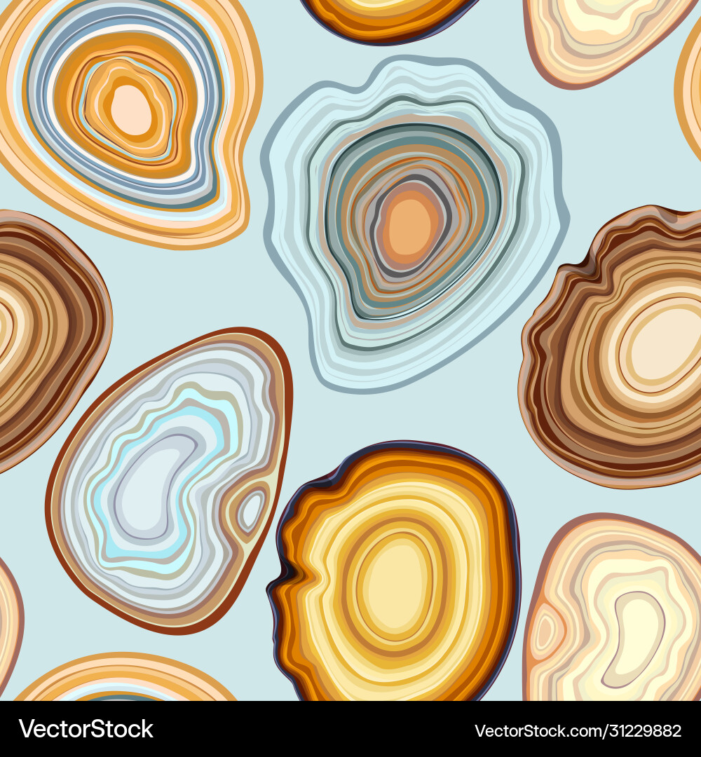 Seamless pattern with geode and agate cuts vector image