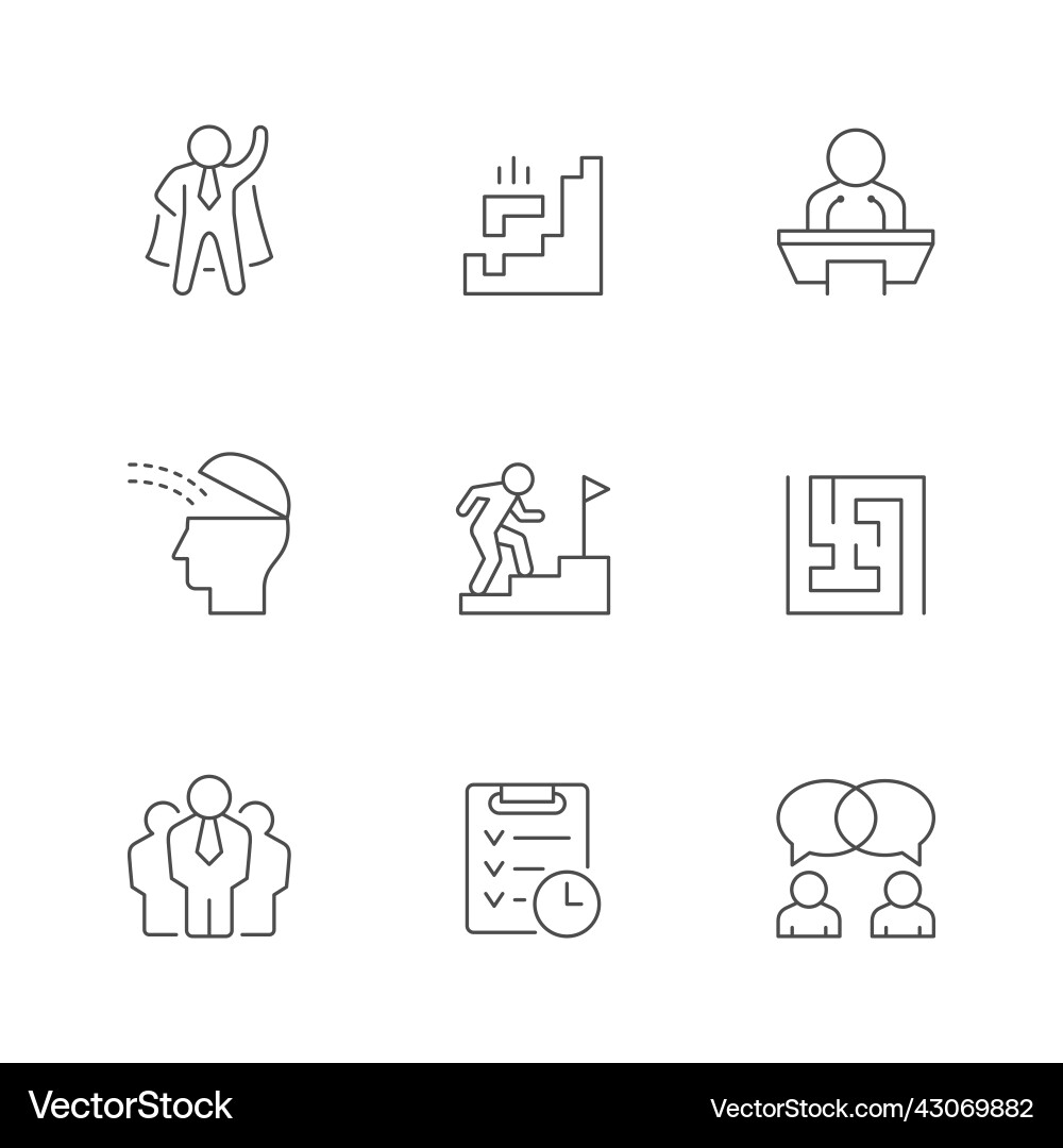 Set line icons of soft skills vector image