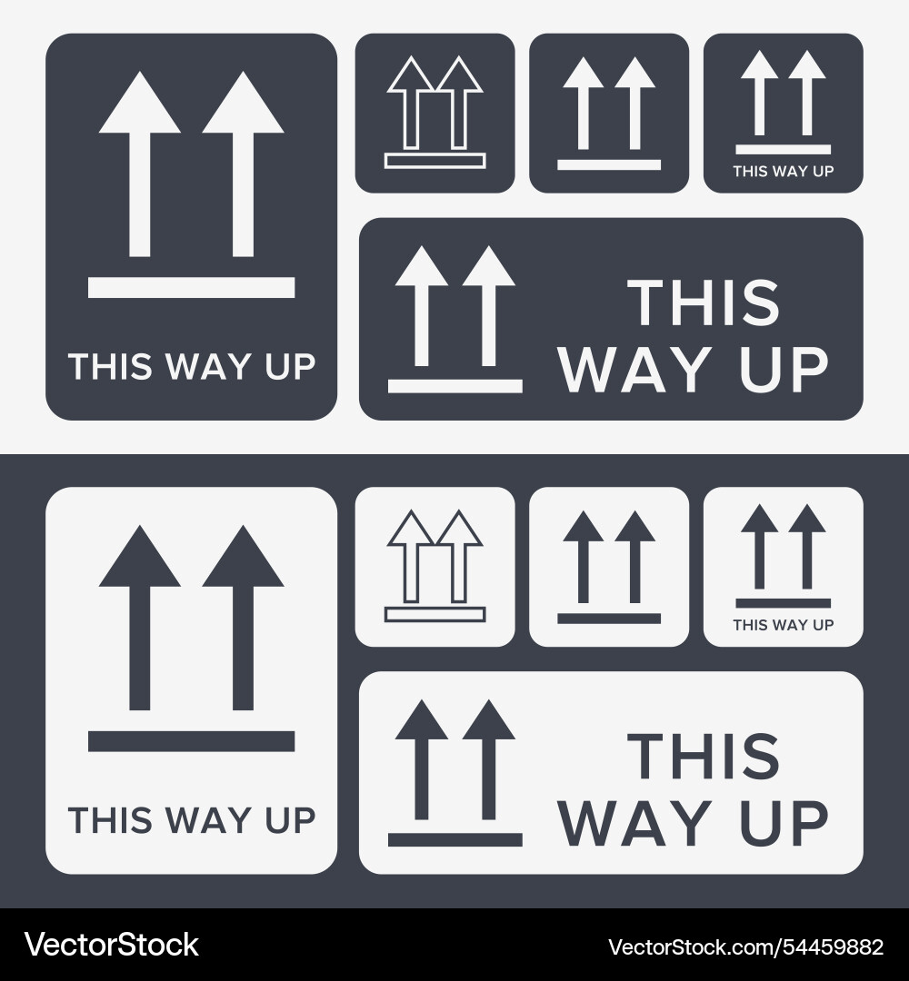 This way up correct orientation indicator Vector Image