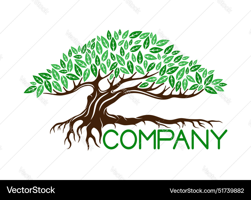 Tree Roots Icon - Botanical Element Vector Image