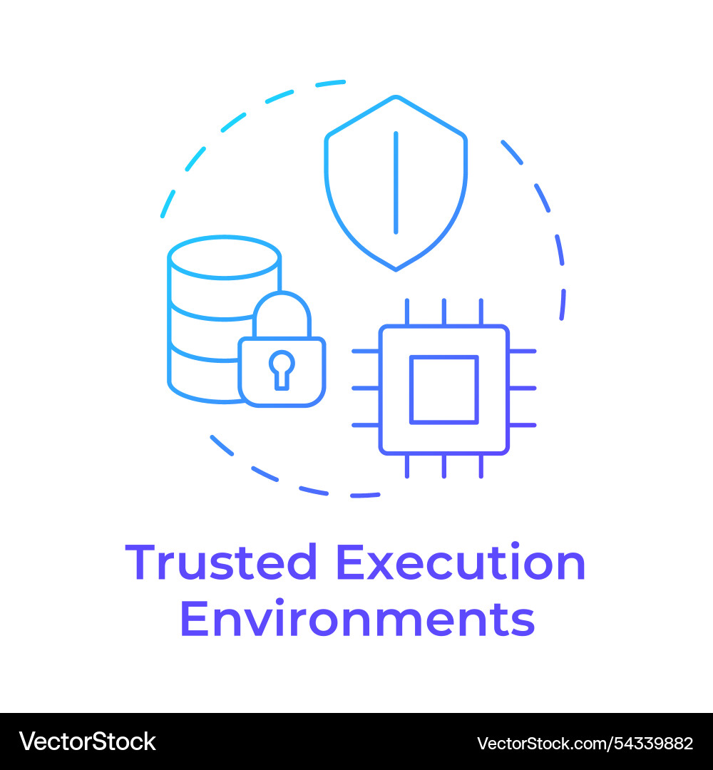 Trusted execution environments blue gradient Trusted execution environments blue gradient vector image