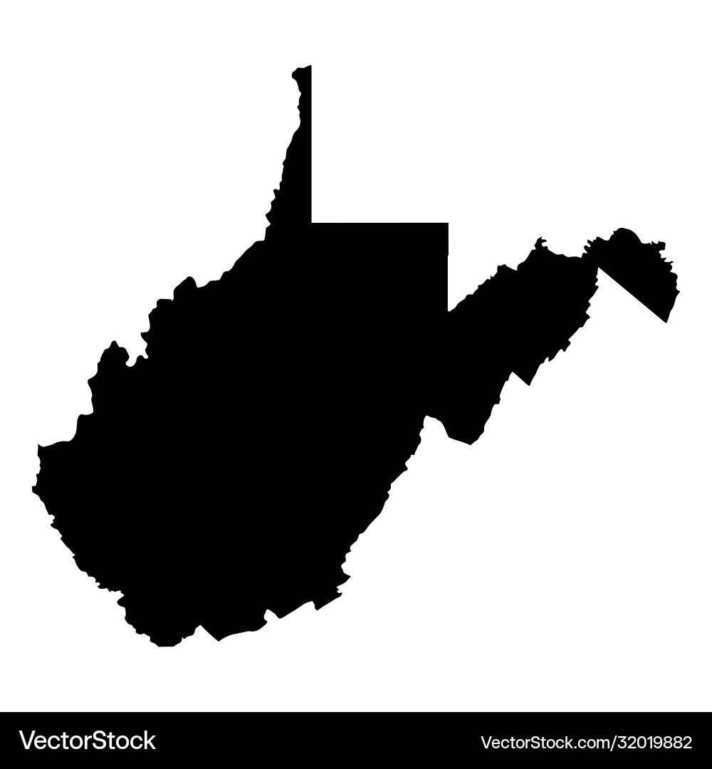 West Virginia State Border Map Vector Image