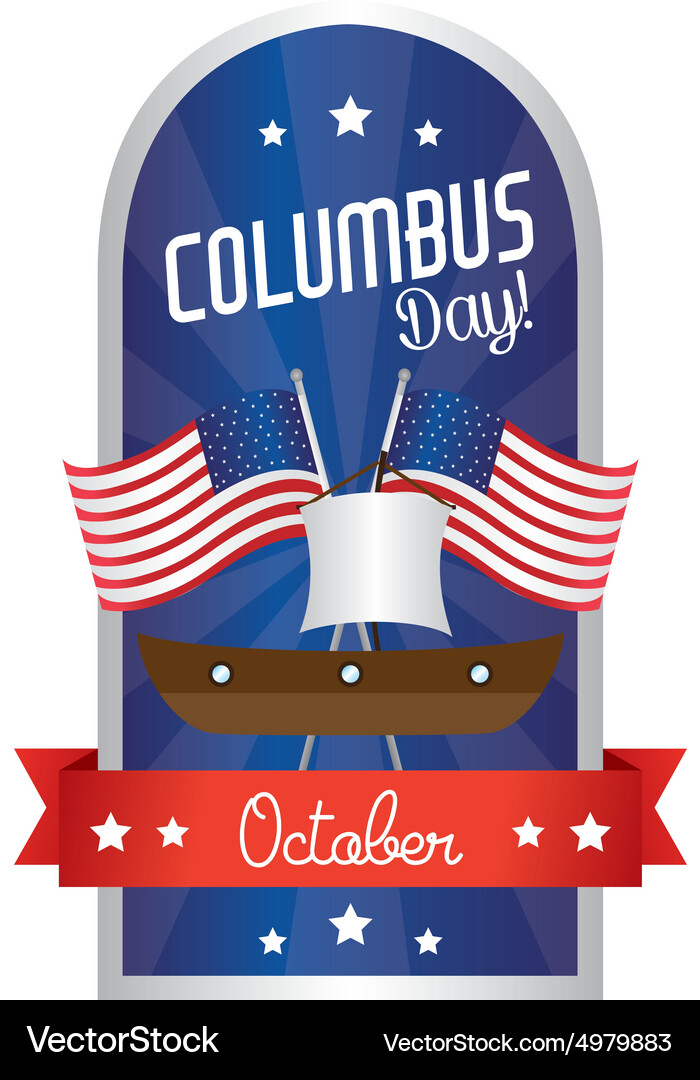 Abstract columbus day object on a white background Vector Image