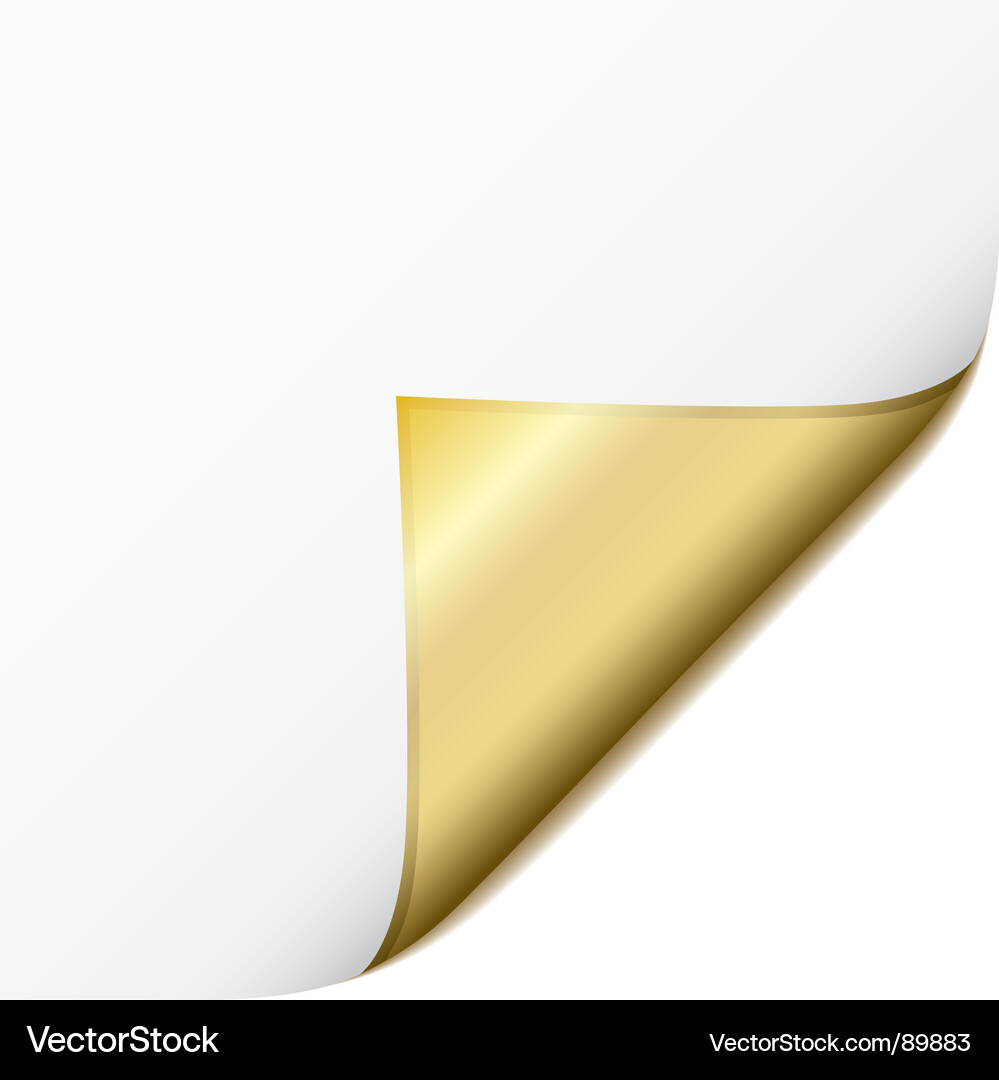 Golden Page Curl Vector Image