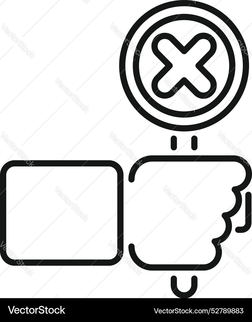Hand holding delete button choosing no option icon Hand holding delete button choosing no option icon vector image