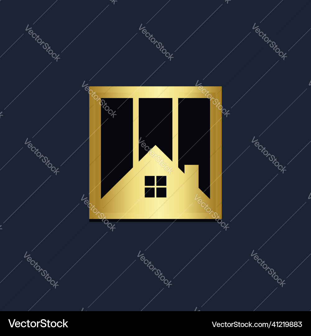 Home realitätsgeschäft gold logo Home realitätsgeschäft gold logo vektorbild
