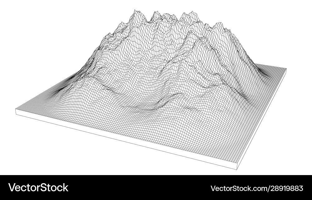 Kurve Linien in Form Teil Bergkette Kurve Linien in Form Teil Bergkette vektorbild