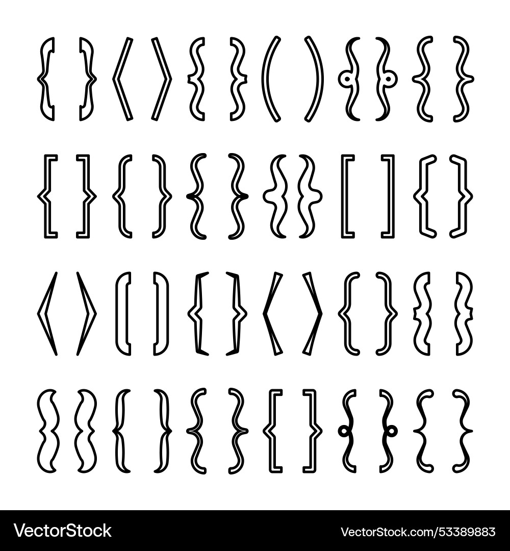 Text brackets collection black quotation box Text brackets collection black quotation box vector image
