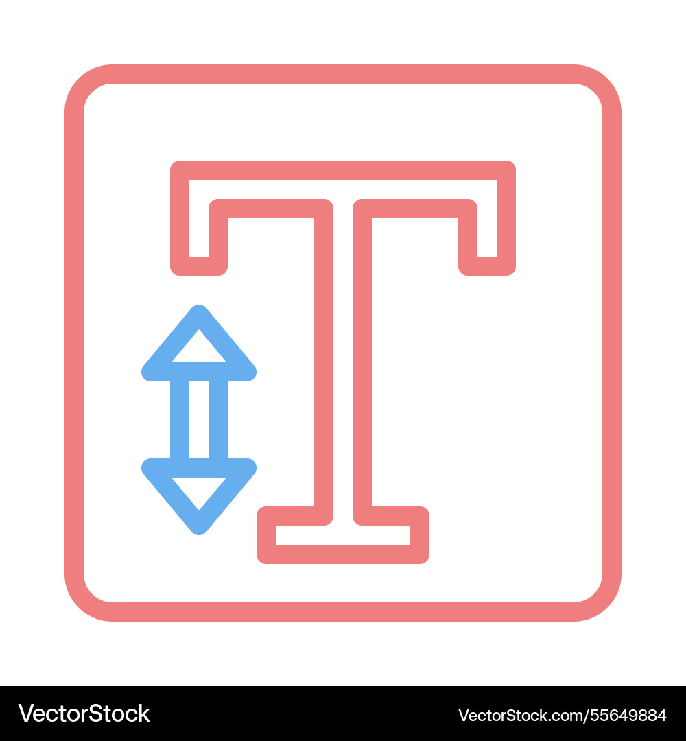 Adjusting text height and size icon with arrow vector image