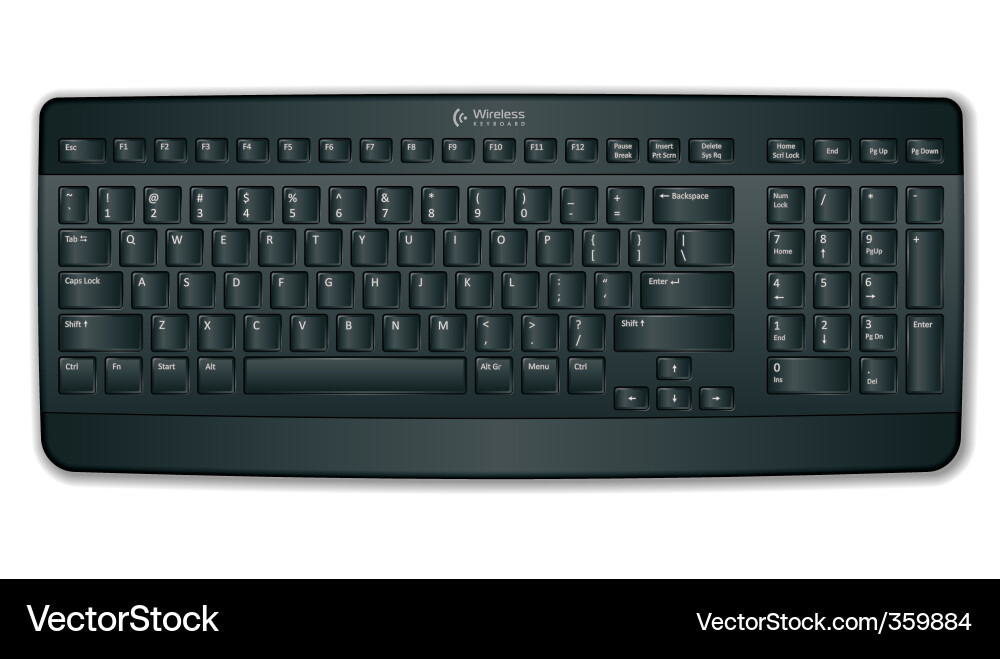 Black Computer Keyboard Vector Image