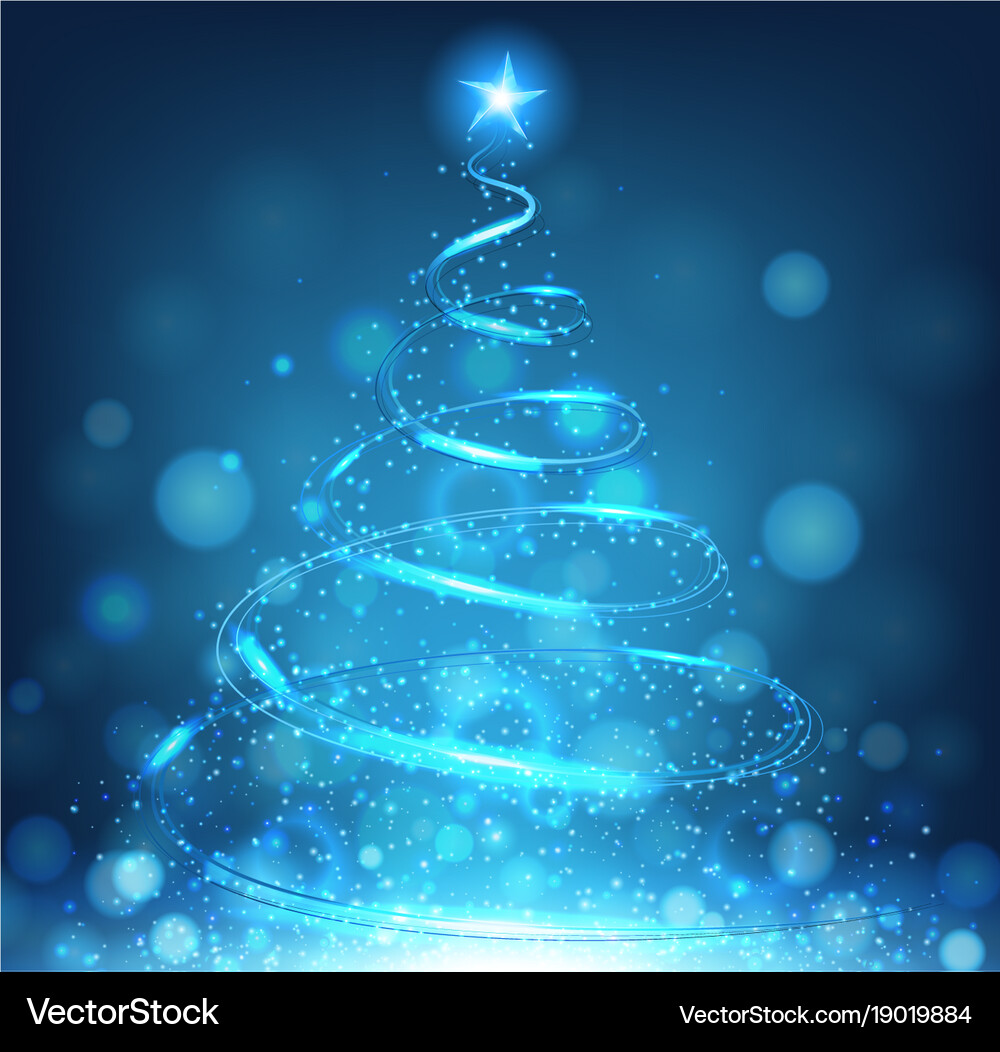 Blue christmas tree on bright background – Royalty-Free Vector | VectorStock, image size:1000x1052