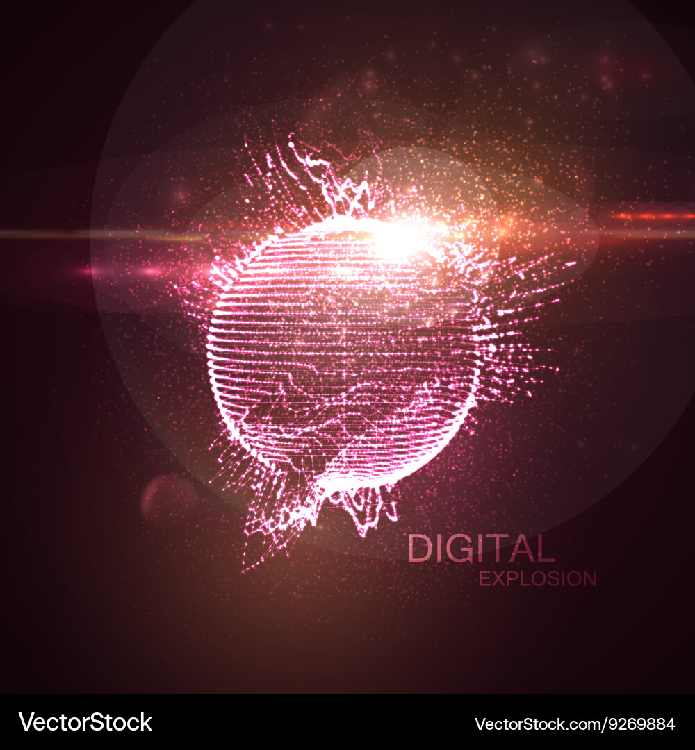 Glow Particle Sphere vector image