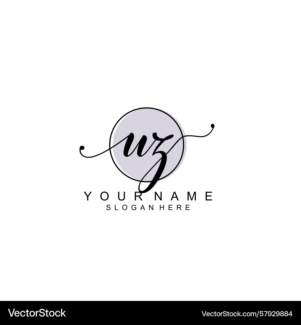 Handwriting logo concepts with initial uz Vector Image