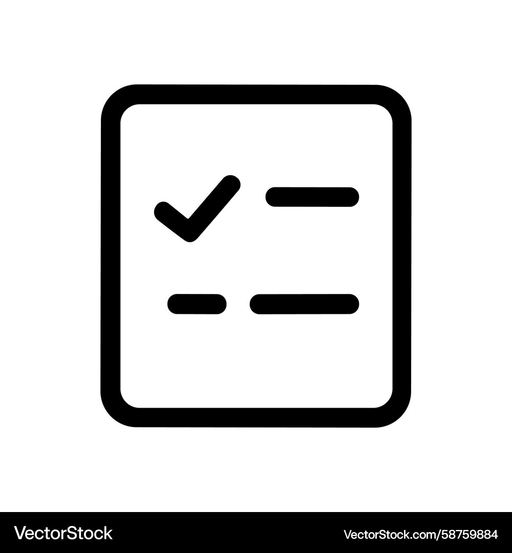 Lineart Checkmark Document Task Vector Image