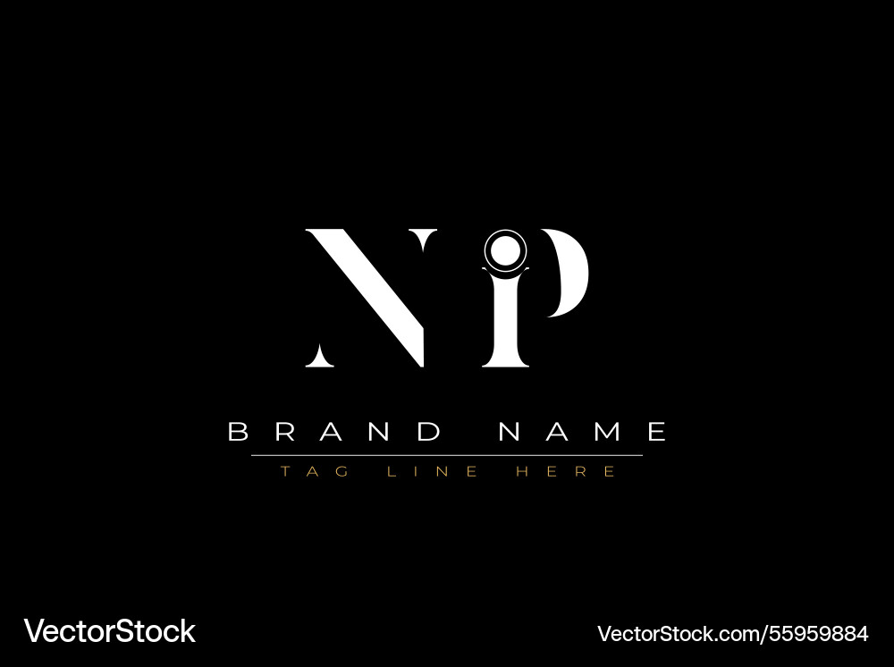 Nip abstract letter logo design vector image
