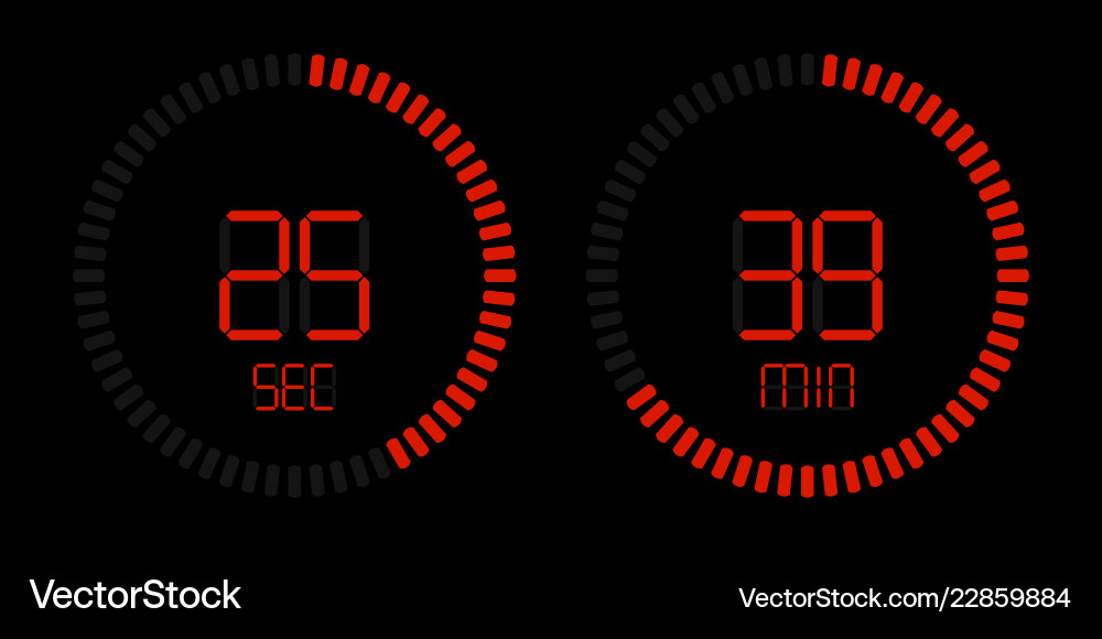 Red Digital Stopwatch Timer Countdown vector image