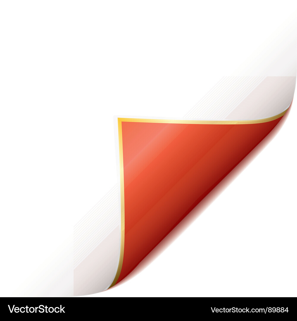 Red Paper Curl Vector Image