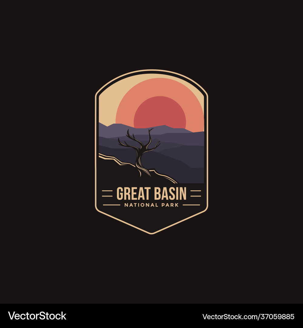 Emblem patch logo great basin national park Emblem patch logo great basin national park vector image