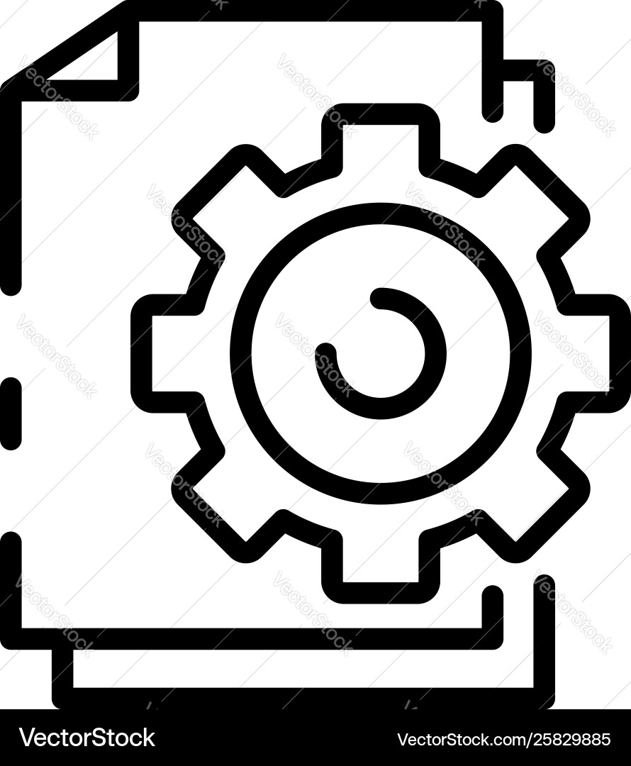 File system configuration icon outline style Vector Image