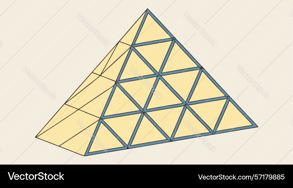 Geometric triangular pyramid modern abstract vector image
