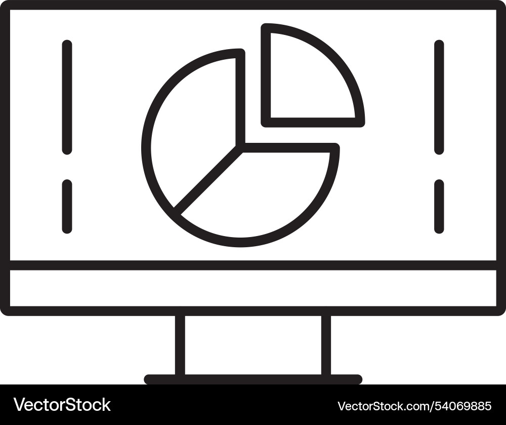 Pie chart line icon design Vector Image
