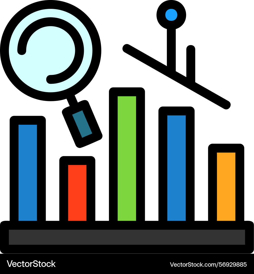 Predictive analytics line filled style icon design vector image