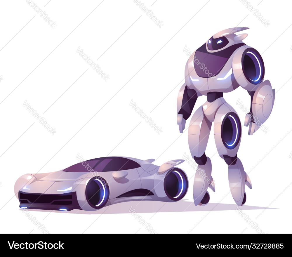 Robot Transformer Android Car vector image