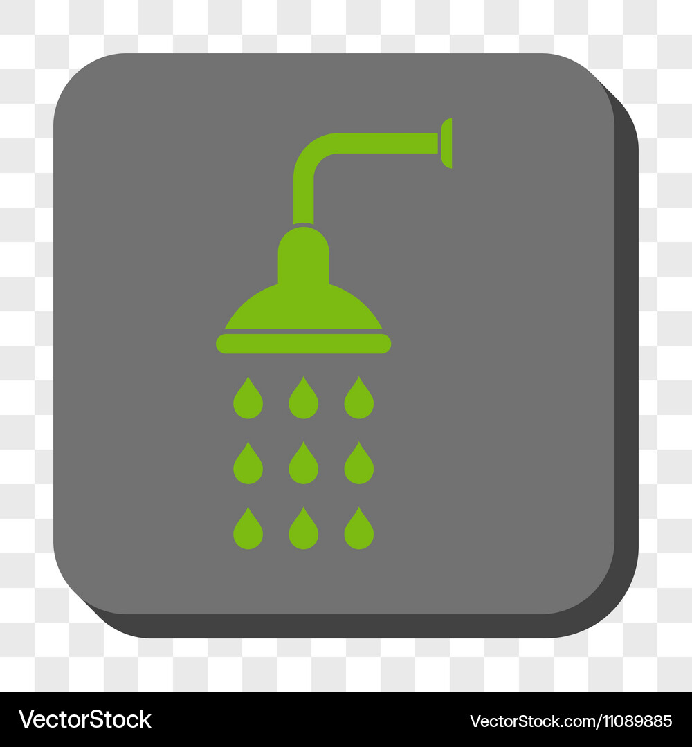 Shower rounded square button – Royalty-Free Vector | VectorStock