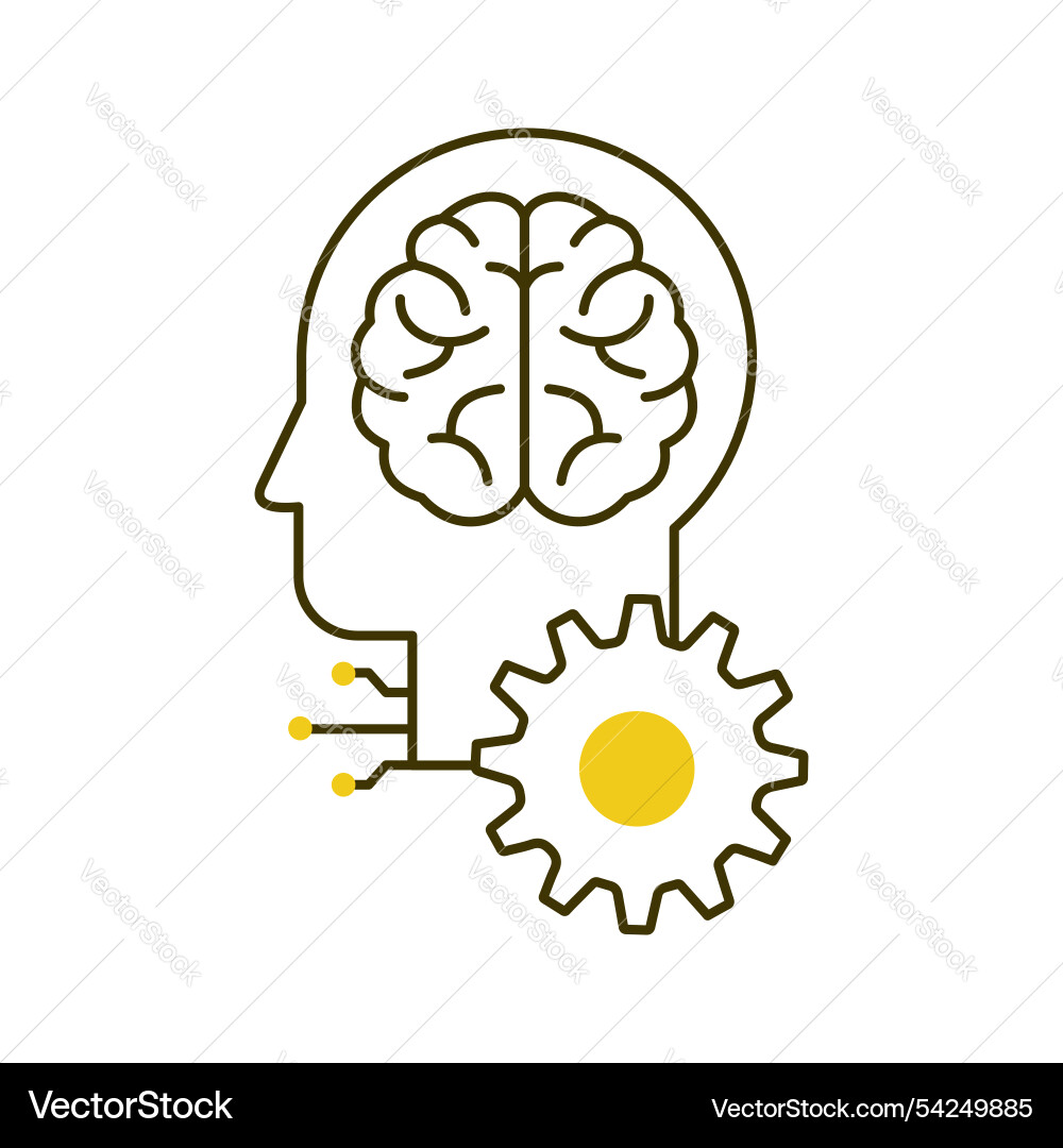 Smart brain problem solving with ai assistance Smart brain problem solving with ai assistance vector image
