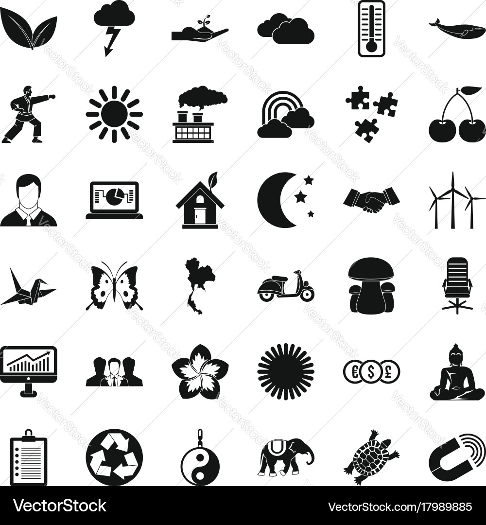 Thermometer icons set simple style Vector Image