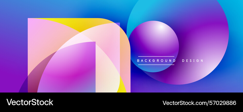 Abstract vibrant shapes overlap creating dynamic vector image