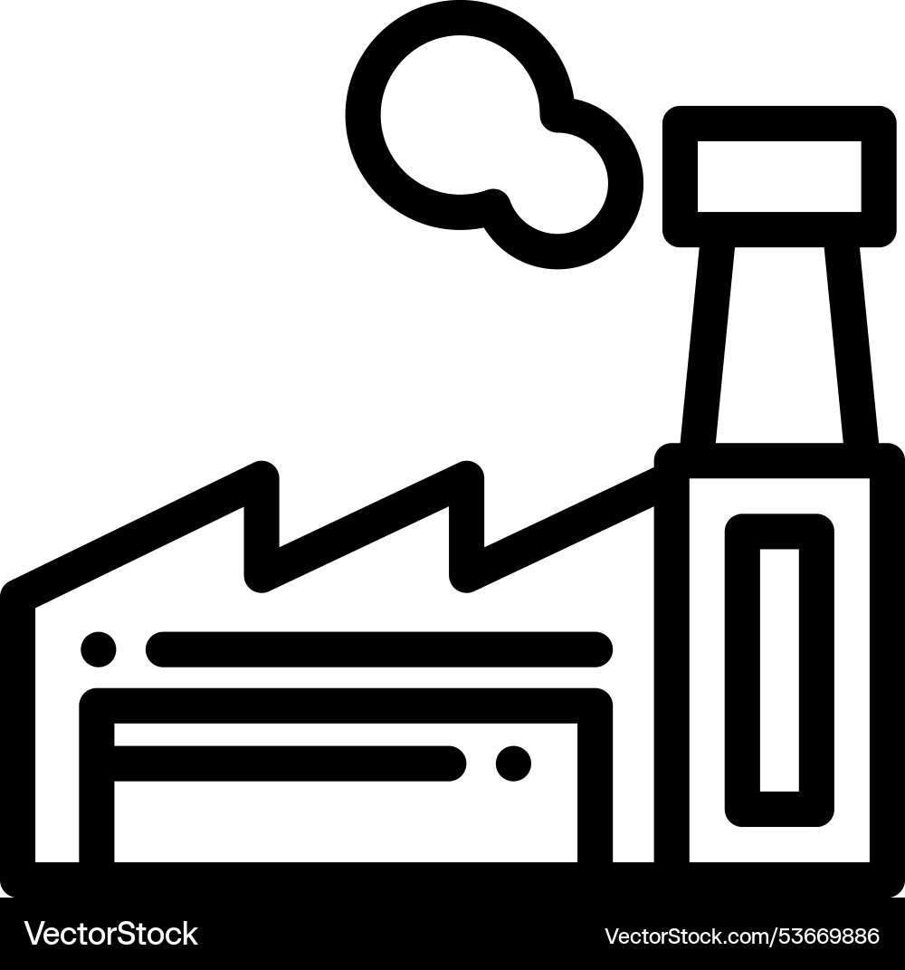 Factory icon thin linear style design isolated Vector Image