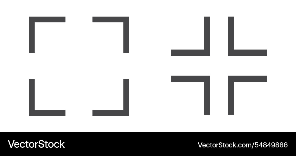 Full screen icon interface menu cursor bitton Full screen icon interface menu cursor bitton vector image
