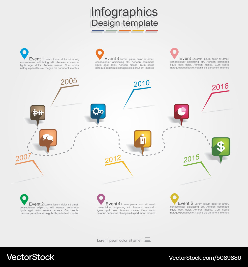 Infographic report template with lines and icons vector image