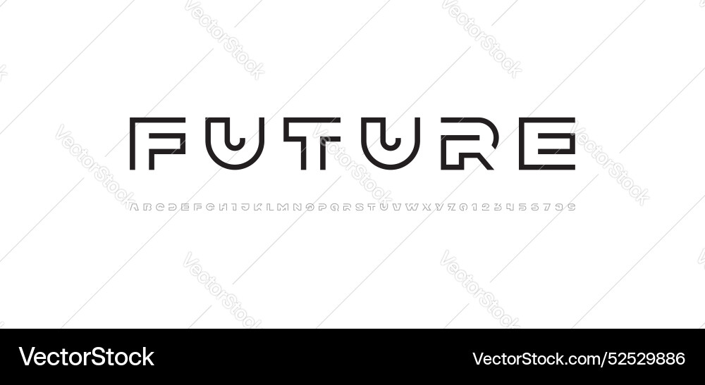 Modern font alphabet from segment line Modern font alphabet from segment line vector image