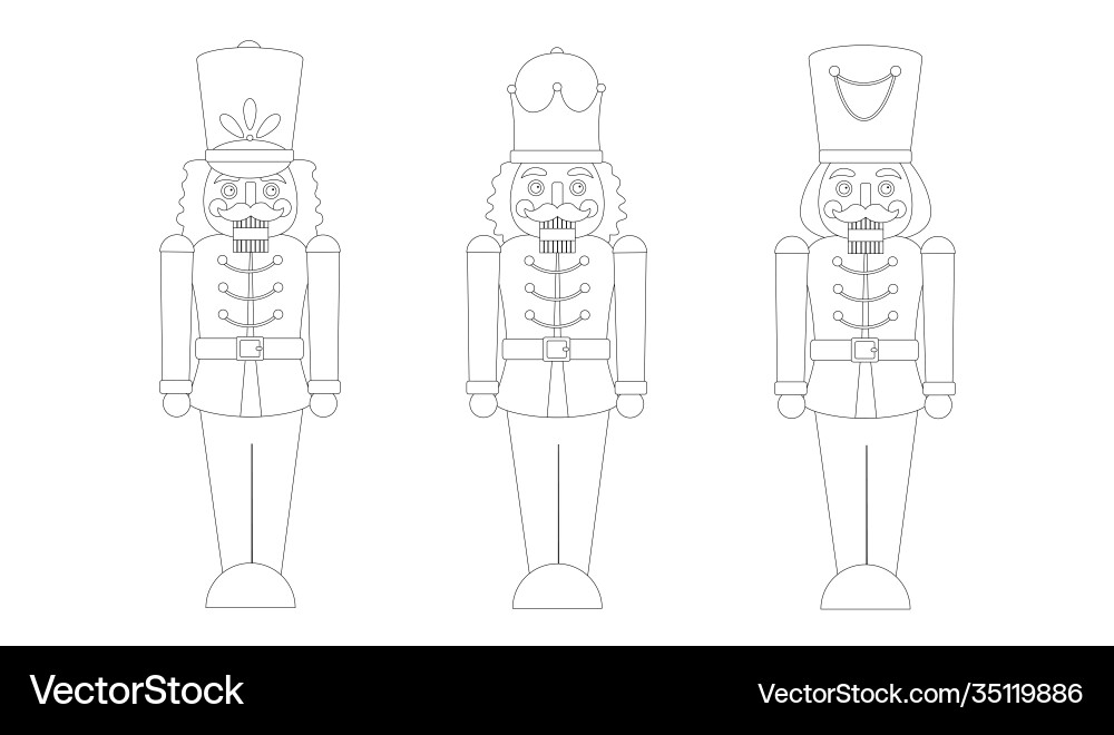 Nutcrackers coloring page Nutcrackers coloring page vector image
