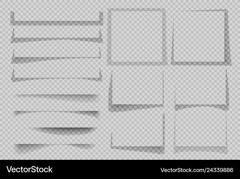 Paper shadow effect rectangle box square Paper shadow effect rectangle box square vector image