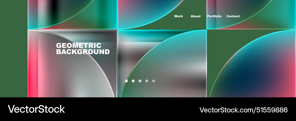 Round triangles and squares web site page template Round triangles and squares web site page template vector image