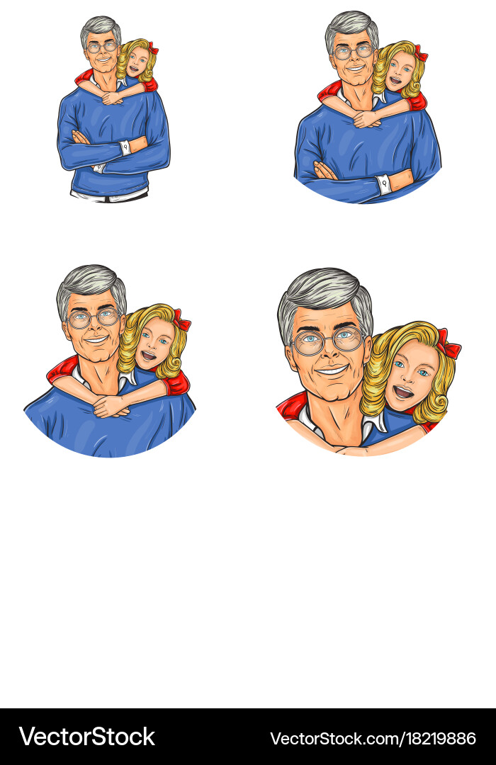 Set of pop art round avatar icons for users vector image