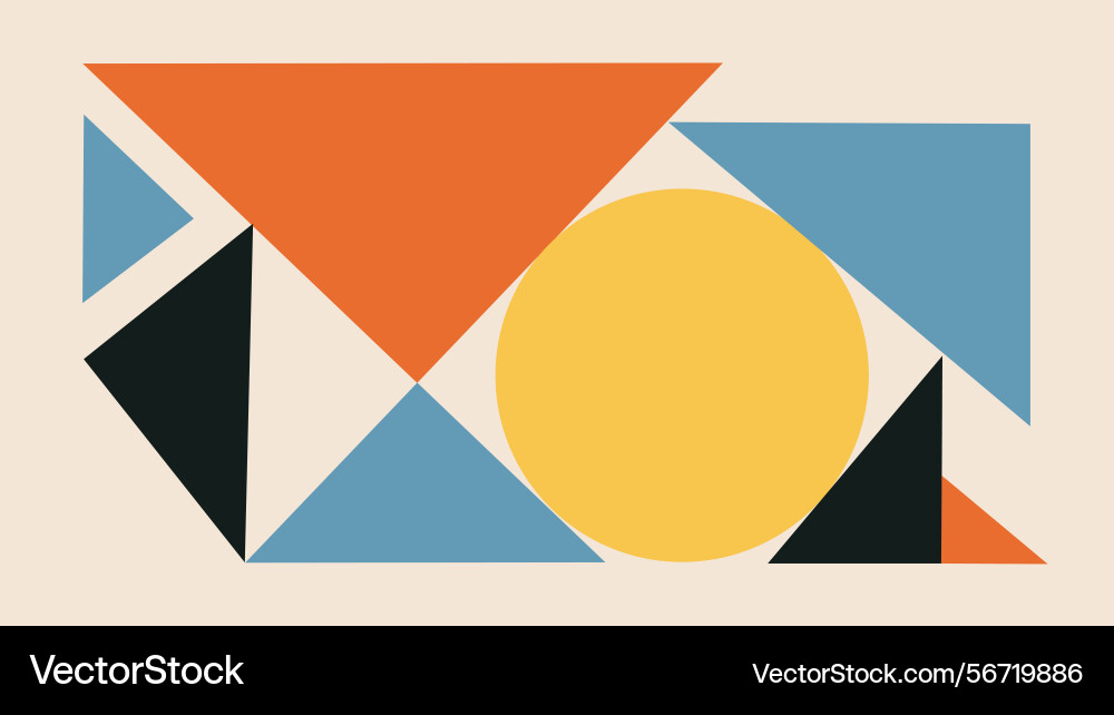 Triangular abstract design with bold circular vector image