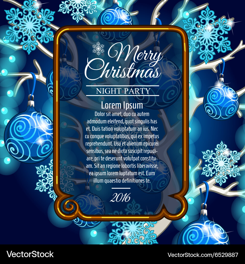 Card with space for text and style christmas tree vector image