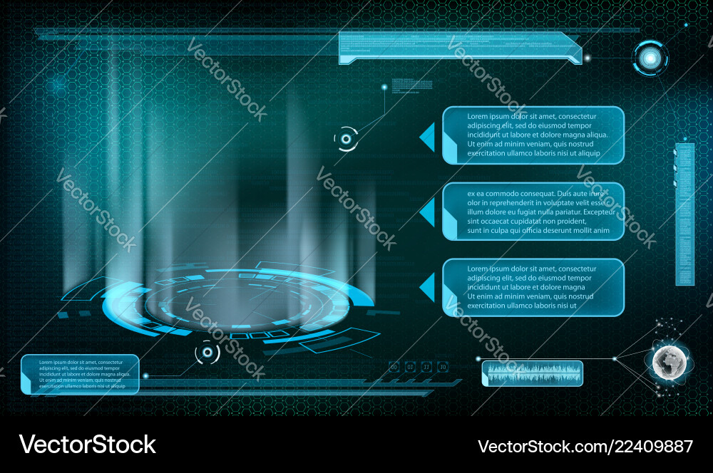 Design of hud menu user interface Design of hud menu user interface vector image