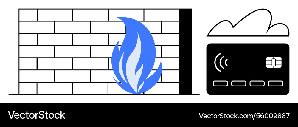Firewall security protecting digital transactions Vector Image
